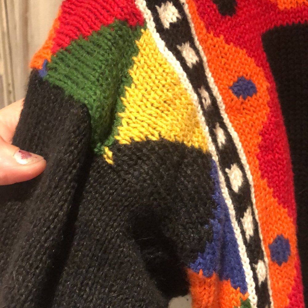 Vintage Ashleigh Morgan black red & orange with decoration size large women’s - Picture 7 of 10